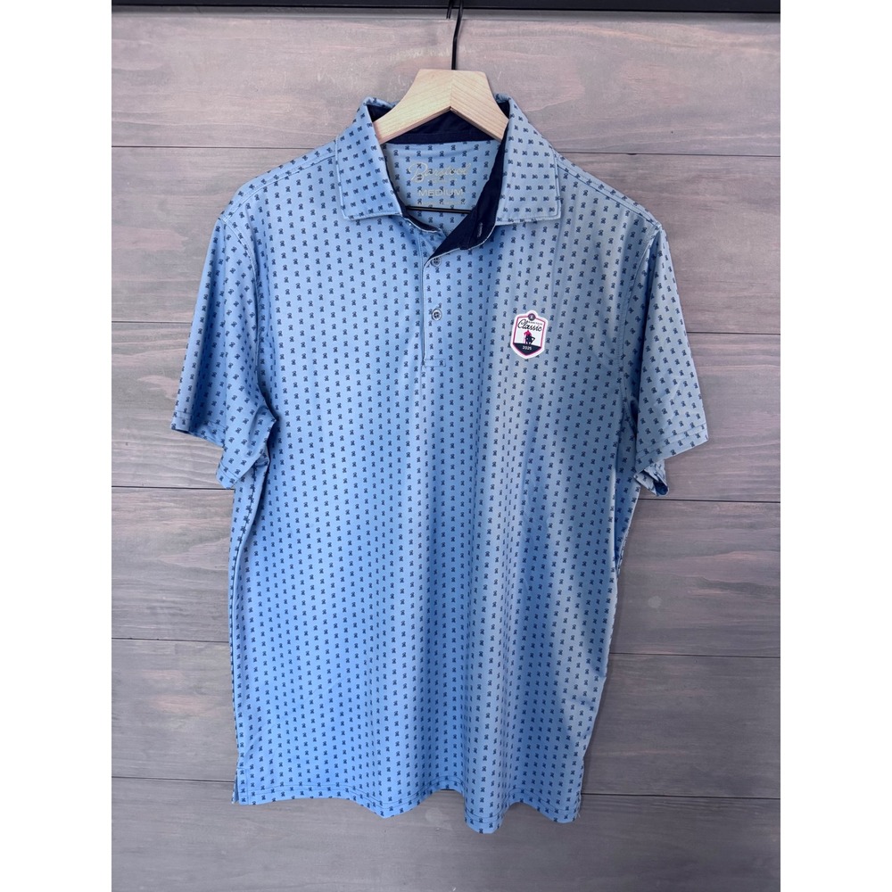Barstool Golf Mens Polo Shirt Blue Skull Crossbones Barstool Classic 2025 Medium
